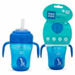 Mee Mee BPA Free, 2 in 1 Convertible Sipper Cup for Babies/Toddlers/Kids with Soft Spout & Straw/Anti-Leak/Detachable Handle, 210 ml, Blue
