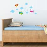 Asian Paints Multicolor Vinyl Kids Cloud Sky Airplane Wall Sticker