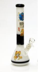 TRUE CONICAL/BEACKER GLASS WATER PIPE HEAVY DUTY 3 PARTS. (Blue)