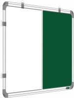 SHELFKING 2X3 Feet Premium Combination Board (Non-Magnetic Whiteboard With Green ChalkBoard) For Home, Office & School. Heavy-Duty Aluminium Frame (Pack Of 1) Combination Board| Color - White & Green White, Green board (90 cm x 60 cm)