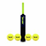 The Villain Plastic Cricket Bat for Boys & Men |Lightweight and Durable Bat and Four Ball |Pack of 5 |Combo5 (Size 4) Black Color|