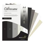 Paper Pep Colorissimi Shades of Grey Assorted A4 Size Card Stock 220 gsm (Pack of 30)