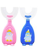 The Little Lookers Pink And Blue 360 Degree U-Shaped Toothbrush With Food Grade Silicone Head For Baby