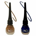 KINDED Royal Blue and Camel Brown Waterproof Smudgeproof Longlasting Liquid Eye Liner, 5 ml - Pack of 2