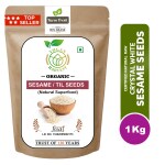 Yogan Harvest | 1 Kg |Organic White Sesame Seeds | Unhulled | Safed Til Tal For Weight Loss