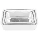 DiBha Silver Aluminum Rectangle Shaped Tin Cake Baking Mold (Set of 3)