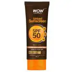 WOW Skin Science Tinted Sunscreen SPF50 PA+++ with Hyaluronic Acid and Aloe Vera Extract for Broad Spectrum Protection & Preventing Sunburn and Tanning