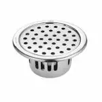 LIPKA Round Floor Drain |304-Grade Stainless Steel |4 x 4 Inches| with Cockroach Trap/Jali |