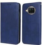 Unistuff Faux Leather Back Case Flip Cover for Mi 10i, Mi 10i 5G with ID Card Slot | Foldable Kickstand | 2 Card Slot | 1 Cash Slot - Executive Blue, 60659