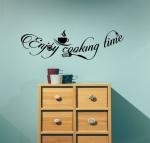 Lanstick Vinyl Black Enjoy Cooking Small Self Adhesive Wall Sticker24 inch