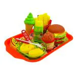Humaira My Happy Meal Realistic Pretend Play Food Set - 18 Pc Toy Kitchen Set for Kids