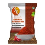 SUSHKO 1000g (Pack of 2, 500g) Hyderabadi Red Chilli Powder 1KG | Lal Mirchi Powder |Red Chilly Powder|Red Hot Chilli Powder with No Added Flavours and Colours