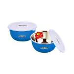 TOPMTOP Microwave Safe Bowl serving bowl each bowl 450ml (pack of 2) Blue