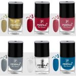 Perpaa Golden, Red, Glitter Pink, Grey, Transparent, Blue Nail Polish (Pack Of 6)