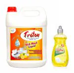 Froton Concentrated Dishwash liquid,5 Ltr with Pro Lemon Power Dishwash Liquid 5 litre Refill Can ( FREE 250ml pack)