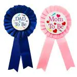 Zyozique Mom to Be & Dad to Be Pin Badge for Welcome Baby / Baby Shower Celebration (Pack Of 2)