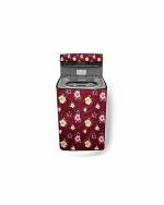 The Furnishing Tree Washing Machine Cover Floral Red Compatible for Godrej 7 Kg Fully-Automatic Top Loading WTEON ALR 70 5.0 FISGS MTRD