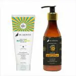 Dr. Sakhiya’s Vitamin C Skin Brightening & Sun Protection Combo - Vitamin C Body Lotion with Ceramide 200 ml + Sunscreen SPF 30 P+++ 50 gm| All Skin Types
