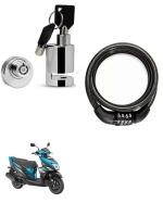 QiisX Heavy Duty Disc Brake Lock Anti Theft Security Lock with Helmet Lock Premium Black Heavy Number Lock for Yamaha Ray ZR