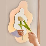 THE PAPER BOUTIQUE Iridescent Wavy Holographic Acrylic Mirror -NO GLASS MIRROR for AESTHETIC ROOM DECOR, GIFTING, PHOTOGRAPHY