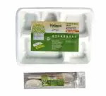 Freshee Bagasse 5 Compartment Disposable Plates With Spoon Pack of 10 Compostable Cutlery for wedding and party