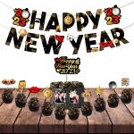 Festiko 12 Pcs Happy New Years Decorations Combo (Banner,Cake Topper,Cup Cake Toppers), New Years Decorations, New Years Eve Party Supplies 2023