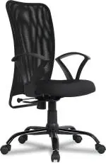DSR-155 Mesh Medium Back Office Chairs Work For Home, Ergonomic Chairs With Adjustable Handle In Black (Do-it-Your -Self)