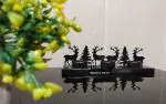 blissful decor presents Metallic Reindeer & Christmas tree tea light Holders , Decorative Tea Light for Table, Home Decor Centre Piece Features Christmas Reindeer & tree (black ) | Pack of 1