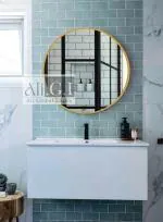 AGI Round Wall Mirror in Gold 20