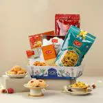 TGB CAFE N BAKERY Gift Hamper for Birthday Gift | Jam Drop Cookies | Panchratna Cookies | Khatta Mitha Mix | Kachori | Pack of 5 Sweets Roll | Diwali Gift Hamper for Friends & Family