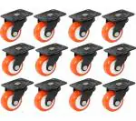 Ackwheel A/40 Brown, Orange Tipoi And Small Table Caster Wheel, Size- 1.50 Inches (Pack Of 12)