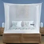 Iblay White Double Bed Mosquito Net - 7 x 7 ft