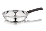 Aceware Silver Stainless Steel Fry Pan With Induction Base 1.7 L Fry Pan With Bakelite Handle - 22 cm