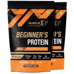 MuscleXP Beginner's Protein With Whey Protein and Digestive Enzymes, Double Chocolate, 1kg Pouch (2.2 lb) (Pack Of 2)