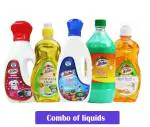 AISHU Combo of Liquids | Liquid Detergent Matic 1L | Dishwash Liquid 500ml | Fabric Conditioner 500ml | Phenyl 1L | Hand wash 500ml