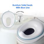 BUMTUM Baby Potty Training Toilet Seat For Toddlers Boys and Girls, Fits & Oval Toilet, Non-Slip with Splash Guard (Blue)