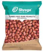 Shrego Jumbo Raw Peanut, Desi Singdana, Red Peanuts, 350G (1x350G Vacuum Packed)