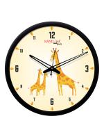 Random 12- inch Zebra print Round Shaped Wall Clock With Glass (Quartz Movement, Black Frame)