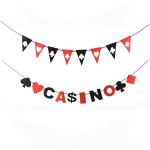 Festiko 2 Set Casino Poker Gambling Vegas Theme Banner For Kids Birthday Party Wedding Party Decorations
