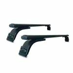 A-WAY Black Metal Car Cross Bars for Gutter Roof - Pack Of 2