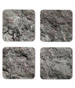 Whats Your Kick Marble Texure Gray Stone Texures Printed Set of 4 Coaster With Metal Stand