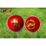 PSE T20 Leather 4Pc Construction Vegetarian Leather Cricket Ball (Red)