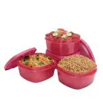 Cutting EDGE Snap-Tight Containers for Food, Kitchen, Freezer Storage, nestable, Stackable, Airtight, BPA Free, Microwave, Dishwasher Safe (1.5L) - Set of 4, Pink