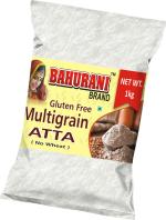 BAHURANI BRAND Gluten Free Multigrain Flour, Atta, Soft Fluffy Rotis, 100% Natural Ingredients and Wheat Free 2 kg Pack ( 1 kg Each )