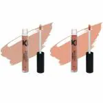 KINDED Nude It and Peachy Orange Creamy Matte Waterproof Contour Liquid Concealer, 6 ml - Pack of 2