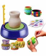 Myhoodwink Toys Pottery Wheel With Clay And Painting Set Battery Operated Best Pottery Toy Game For Kids Beginners Boys And Girls, Crafts Sculpting Clay & Tools Best For Birthday Surprises Gifts.