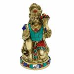 A V Gifts And Handicrafts Brass Hanuman Ji Idol With Stone Work 6 Inch