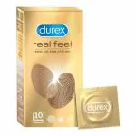 Durex Real Feel Condoms for Men - 10 Count| For Real Skin on Skin Feeling| Latex Free
