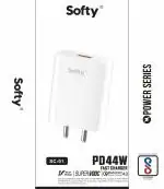 SOFTY 44W QUALCOMM QC 4.0 Universal Flash Charge | Super VOOC | Universal Super Fast USB Charger 5V3A / 9V2A / 12V3.67A / 20V2.2A, Quick Charging, Heat Resistant Design, SC-01