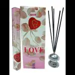 ABN EXPORTS Darshan Love Incense Sticks Natural Fragrance Hand Rolled Indian Agarbatti Pack of 6